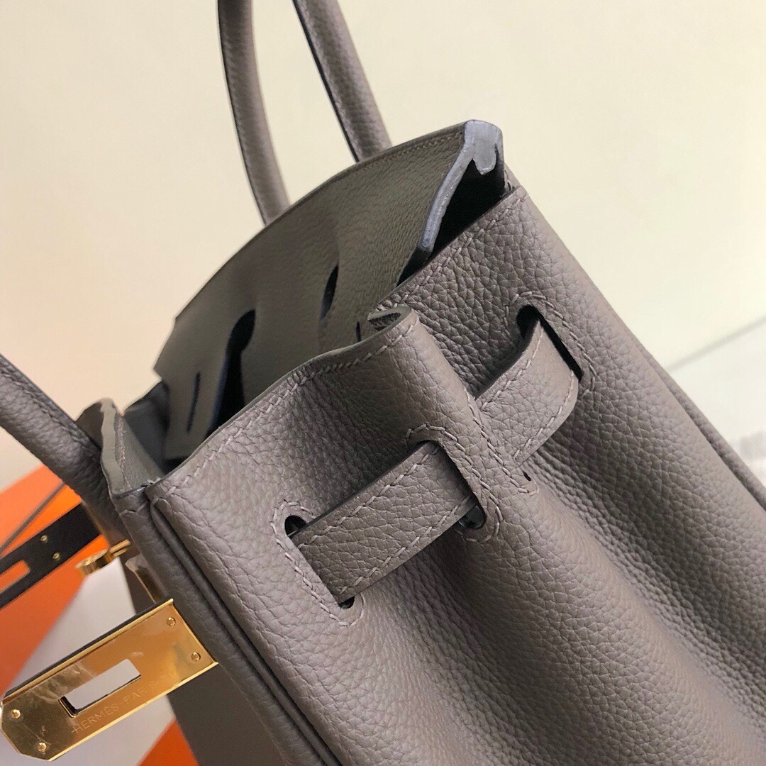 Hermes Birkin 35CM Togo Leather Handbag Dark Grey